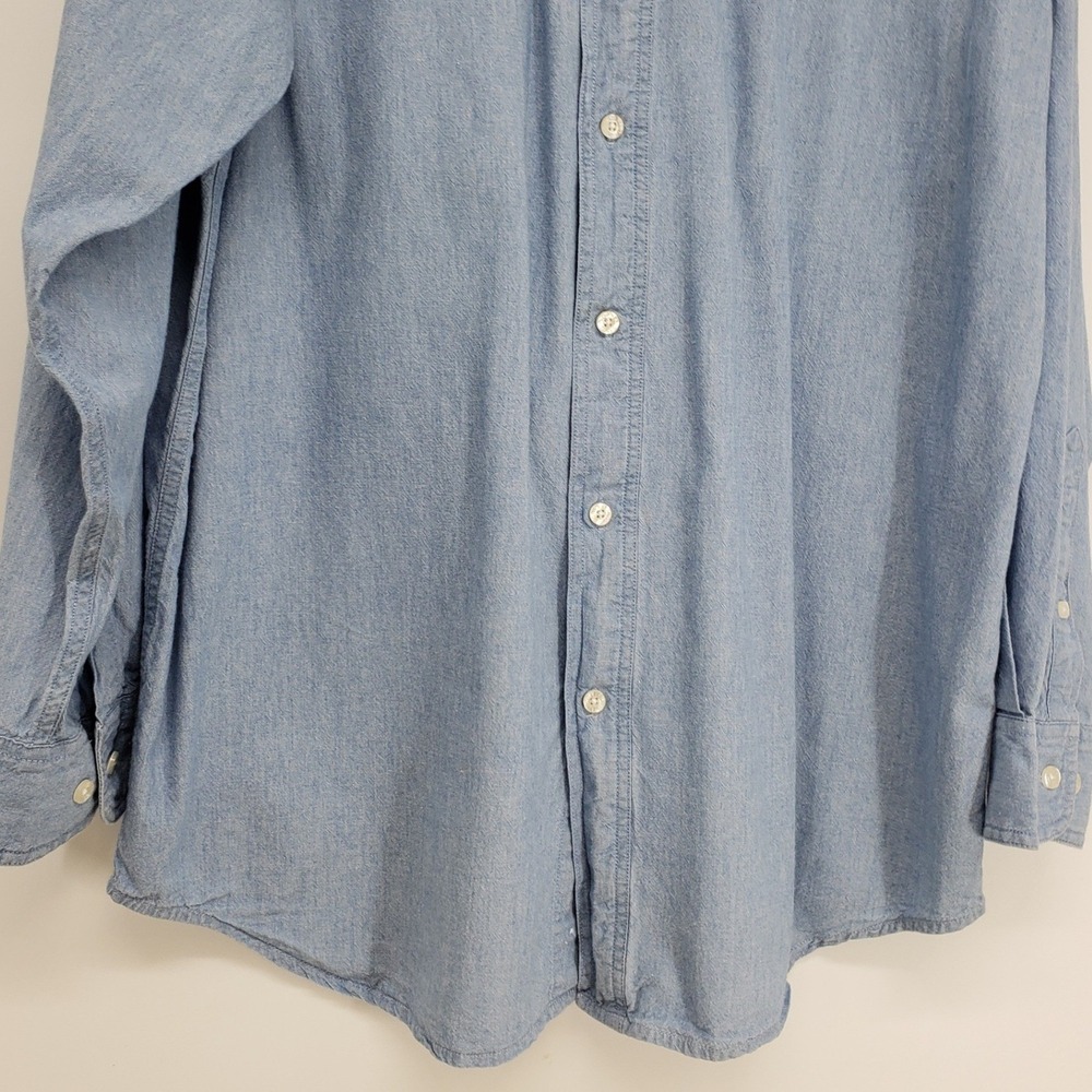 Vintage Warner Bros. Taz Tasmanian Devil Button Down Shirt Mens Large Blue Denim - Picture 5 of 10